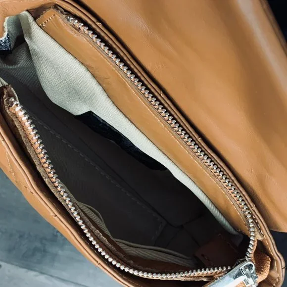 🌸 Laura Di Maggio Bag - Brown Quilted Leather Bag - NWT - Picture 4 of 8